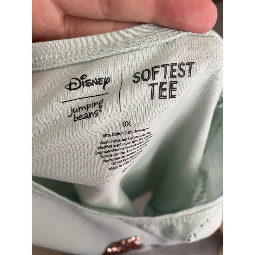 Disney Jumping Beans Size 6x Girls Long Sleeve Sequin Stretch Minnie Mouse Shirt - Picture 3 of 5